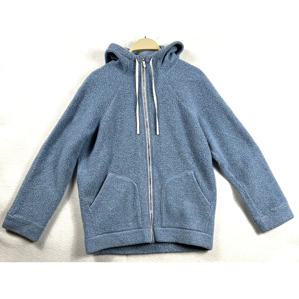 Lululemon Women's Sherpa Hoodie Size 6 Blue Full Zip Wool Blend Fleece - Picture 1 of 6